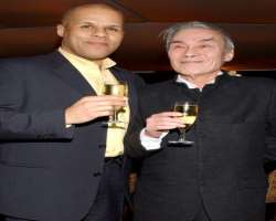 Burt Kwouk consuming alcohol